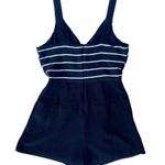 MINKPINK Moonshine Wrap Front Romper Black Striped Women's Size Small Photo 4