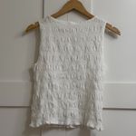 Madewell  Smocked Boatneck Tank in White, Size Small Photo 10