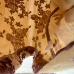 GUIHUA Floral Burnout Velvet Half Zip Mock Neck Sleeveless Top Fairy Feminine Tan Size M Photo 5