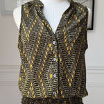 Allison Joy Evereve Blouson Sleeveless Top Smocked Waist M Photo 0