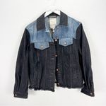 Rebecca Taylor NWT NEW  BLACK/INDIGO Colorblock Denim Jacket Size Medium M Photo 1