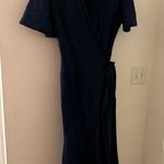 J. McLaughlin J mcglaughlin linen blend navy ankle length dress size M Photo 0
