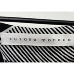 Susana Monaco Susana Monoco Stretch Knit Mini Dress Geometric Fan Print Navy White Womens M Photo 5