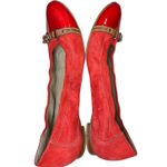 AGL Monika Ballet Flats Womens 14 Orange Patent Leather Cap Toe Feminine Italy Size 13 Photo 5