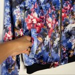 Allegra K  Women Stand Collar Zip Up Floral Print Bomber Jacket size M Photo 3