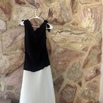 Commense Asymmetric Pleated Maxi Dress with Bow Detail size Large Black Photo 4