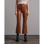 Rag and Bone  Brown Casey Faux Leather Flared Ankle Pants Photo 1