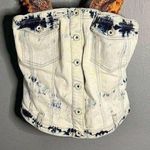 Guess reworked tie dye denim button up corset top Photo 0
