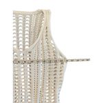 Women’s Cream Crochet Knit Bathing Suit Cover Up Tank Dress Size Small Beachwear Photo 6