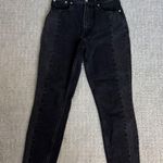 Abercrombie & Fitch A&F “The Mom high rise” curve love black wash denim loose baggy girlfriend fit Photo 3