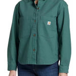 Carhartt  Women's Duck Canvas Overshirt Green Large NWOT $80 MSRP Photo 0