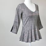 Noir Vintage 90's Grey Houndstooth Peplum V Photo 2