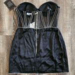 Retrofête Retrofete Ludlow Dress in Black Large NWT Crystals Corset Strapless Mini Photo 6