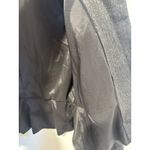 Ann Taylor  Black Charcoal Three Button Front Shoulder Padded Blazer sz 2 Petite Photo 9