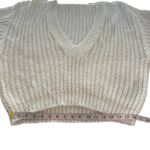 Vintage Croquet Club VTG Sweater Cream White Open Loose Knit DeepV Small Acrylic Photo 6