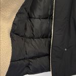 ASOS DESIGN borg collared puffer parka maxi snap front sherpa black size 8 Photo 8