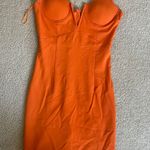 Blue Blush Orange Bodycon Low Cut Dress  Photo 0
