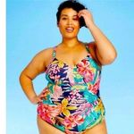 Kona Sol  One-Piece Floral Swimsuit Size: 22W Photo 1