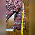 Preston & York  Plaid Button Up Lightweight Jacket Red Black Holiday Career Sz 8 Photo 6