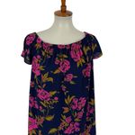 EXPRESS Dress Medium Blue Pink Floral Boho Romantic Feminine Photo 1