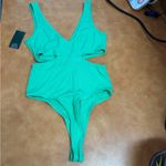 Wild Fable  Green Cutout Bodysuit Photo 1