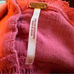 Free People  Laura Western Top Red Berry Size XS Boho Embroidered FLAW Repaired Photo 4