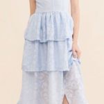 4SI3NNA Campbell Lace Tiered Midi Dress Size Small Light Blue Size M Photo 0