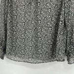 Grade & Gather  Womens Boho Ditzy Floral Top Black Metallic Ruffle Shoulder Sz M Photo 7