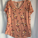 Sonoma The Everyday Tee Orange Floral Shirt Woman’s Size Small Photo 0