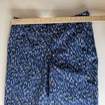 Nic+Zoe Womens Abstract Print Pants Sz 12 Blue High Rise Cropped Casual Career Photo 6
