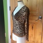 Urban Outfitters UO Leopard Deep V-Neck Semi-Shr Slvs Top EUC S Photo 1