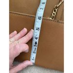 Michael Kors Tote Bag Cognac Leather Gold Tone MK Logo Shoulder Bag Laptop Carry Photo 14