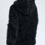 Black Faux Fur Hooded Jacket Size L Photo 3