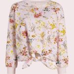 Cinq à Sept Cinq A Sept Sz Small Parker Sakura Floral Tie-Dye Pullover Sweatshirt Knot Front Photo 1