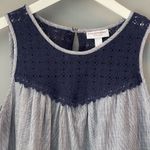 Liz Lange  navy embroidered Maternity top Size Small Photo 3