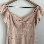 ASTR The Label Mackenzie Off Shoulder Eyelet Mini Dress Solid Short Sleeve Med Photo 2