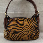 Kate Landry Collection Animal Print Cow Leather Fur Shoulder Bag Purse Photo 0