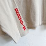 Brixton | "Brxton‎ 77" 100% Cotton Knit Long Sleeve Shirt in Tan & Black, Medium Brown Photo 4