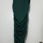 Oh Polly  Cowl Neck Ruched Bodycon Midi Dress in Green US 8 Photo 6