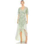Mac Duggal  93681 Womens SEQUINED BUTTERFLY SLEEVE HIGH LOW GOWN Sage SIZE 6‎ Photo 2