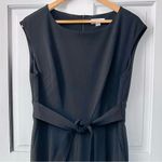 Calvin Klein Sleeveless Tie Belt Black Jumpsuit Cropped Wide Leg Size 12 Photo 0