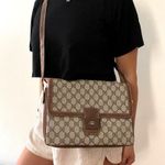 Gucci GG Supreme Brown Coated Canvas and Leather Bag Photo 12