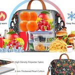 Insulated Lunch Bag for Women Men- Leak-Proof Large Capacity Lunch Box for Adult with Adjustable Shoulder Strap Side Pockets- Lunch Cooler Bag - for Trip, Picnic, Work, Colorful Floral Photo 1