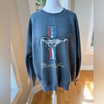Vintage Navy Blue Ford Mustang Oversized Crewneck Sweatshirt Fit Medium Large Photo 1