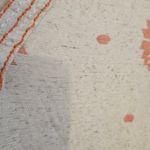 Lucky Brand  Size Small S Blouse Heathered White Coral Pink Embroidered Top Photo 2