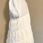 ZARA 100% Cotton Openwork Eyelet Embroidered V Neck Ruffle Dress Photo 9