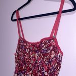 Free People Silk Babydoll Sundress Women L Pink Smocked Boho Preppy Beach Resort Photo 1