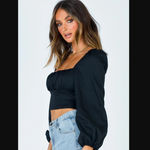 Princess Polly  Ariah Black Long Sleeve Crop Top 2 Photo 4