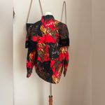 Vintage Rafter JX Cowboys Indians Novelty Print Fringe Western Shirt Red Photo 2