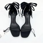 ZARA NWT Heeled Sandals with Maxi Bow 6.5 Black Photo 1